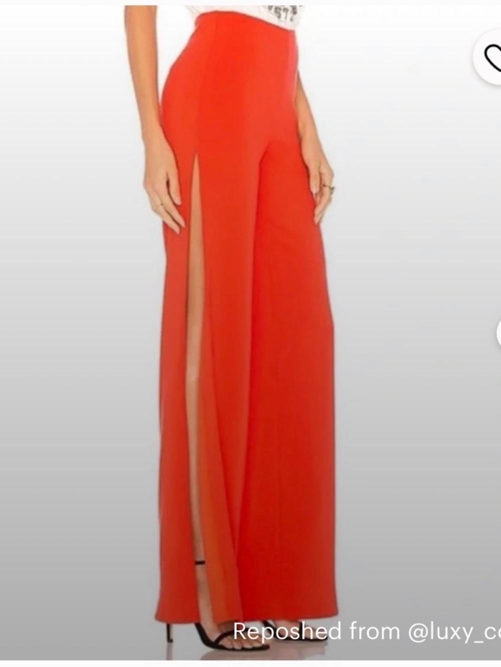 Lovers + Friends Red Wide-Leg Pants with Side Slits
